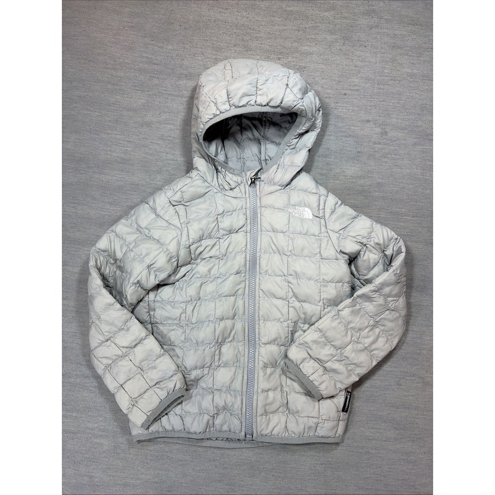The North Face Gray Thermoball Eco Insulated Coat Kid Toddler Hoodie Jacket 5T